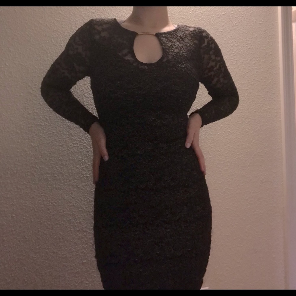 B. Smart Black and Gold Party Dress. Size 4